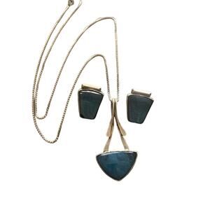 Sterling Silver & Stone JSH Necklace & Earrings